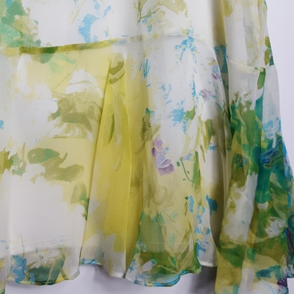 Floral Ruffle Silk Skirt - Picture 7 of 8